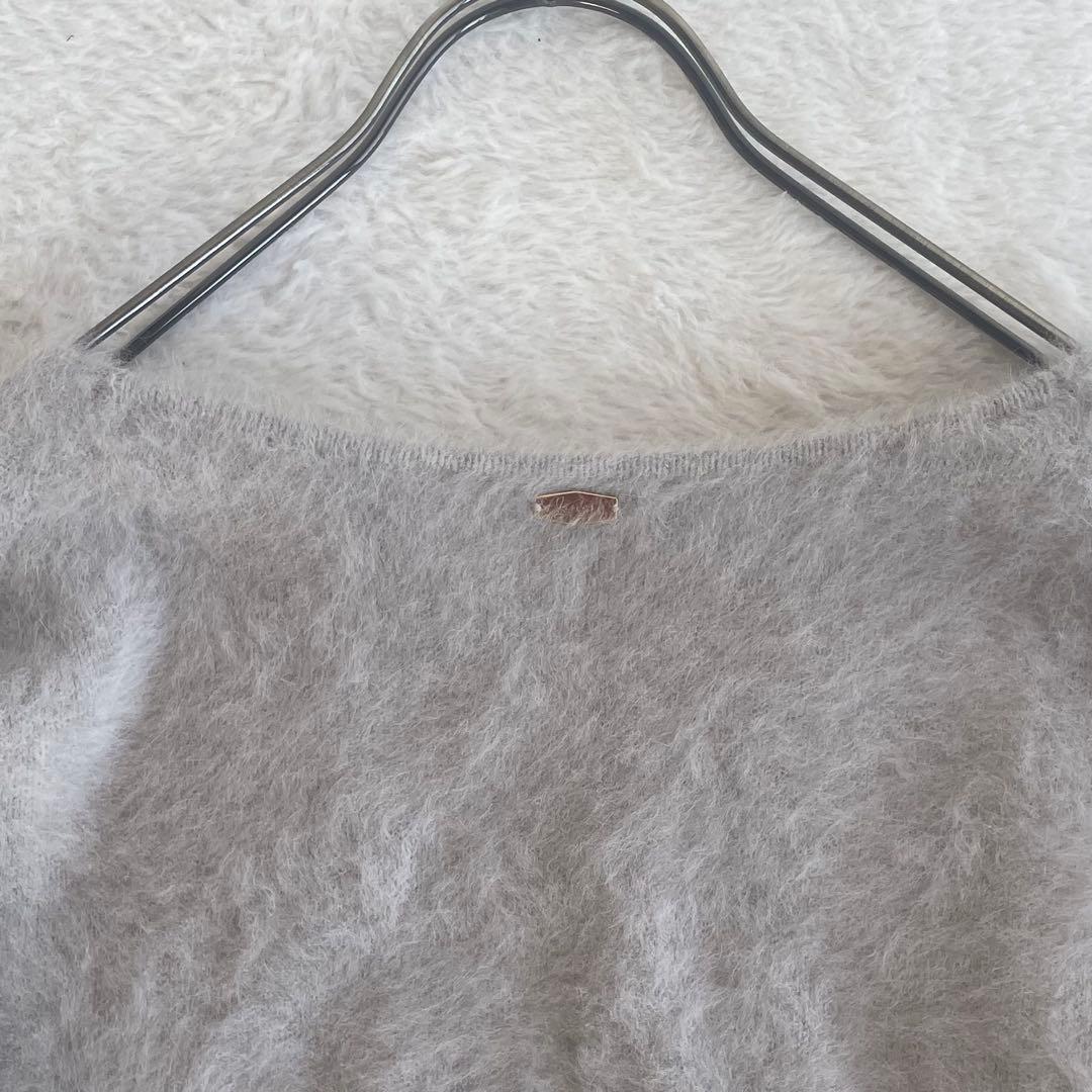 極美品✨jinesフォックス カシミヤ シャギー ニット 38 グレージュ