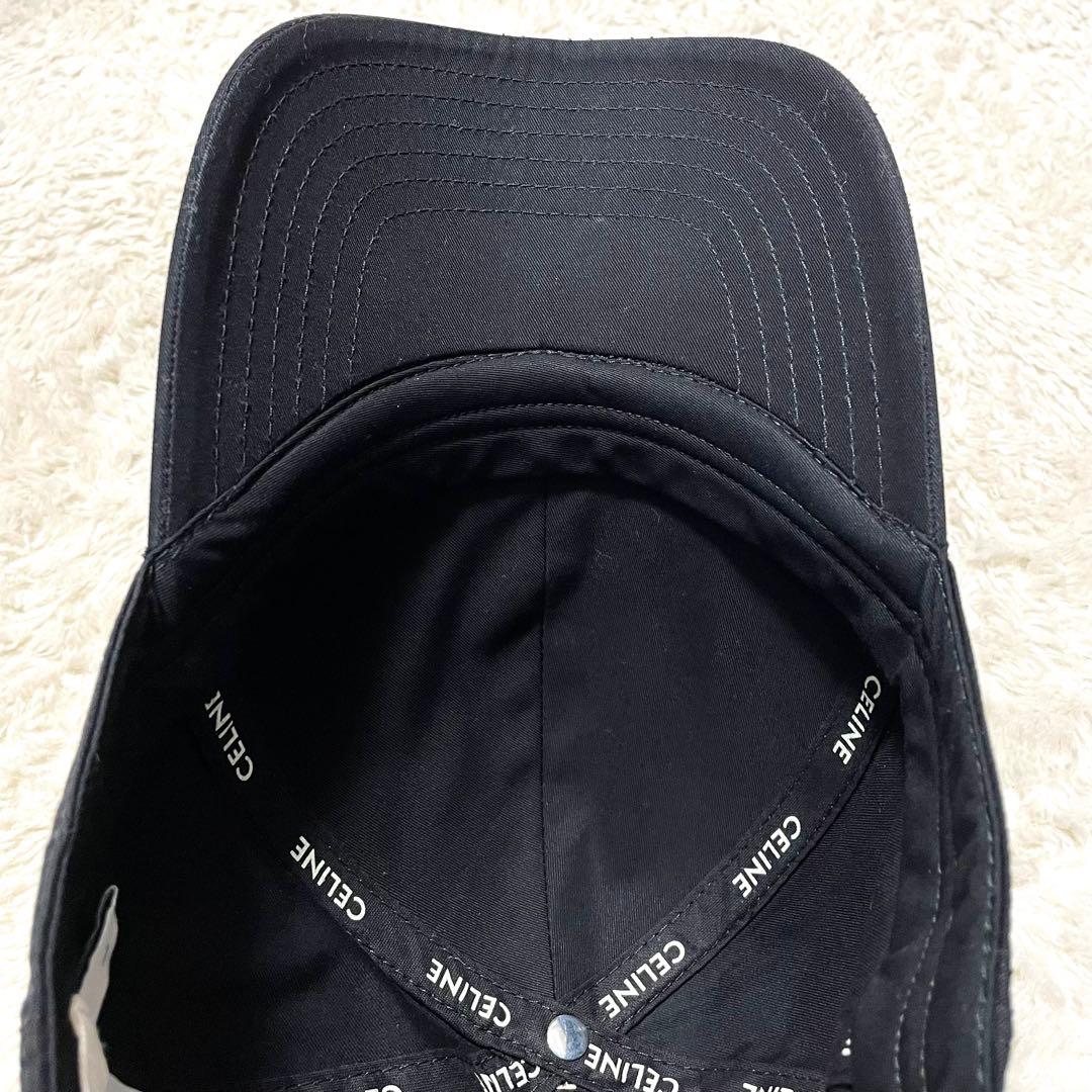 美品 CELINE セリーヌ Cイニシャルパッチ コットンベースボールキャップ