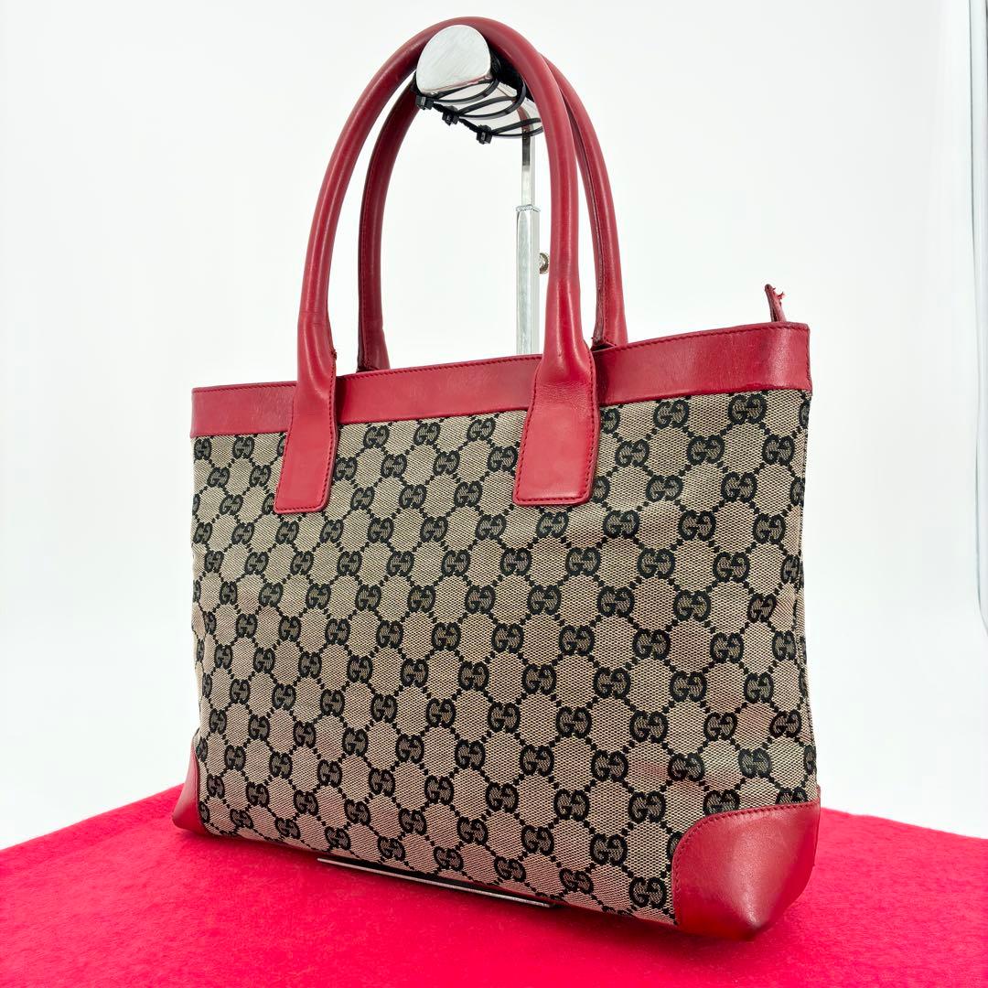 美品　GUCCI　グッチ　GGキャンバス　トートバッグ　ワンショルダー