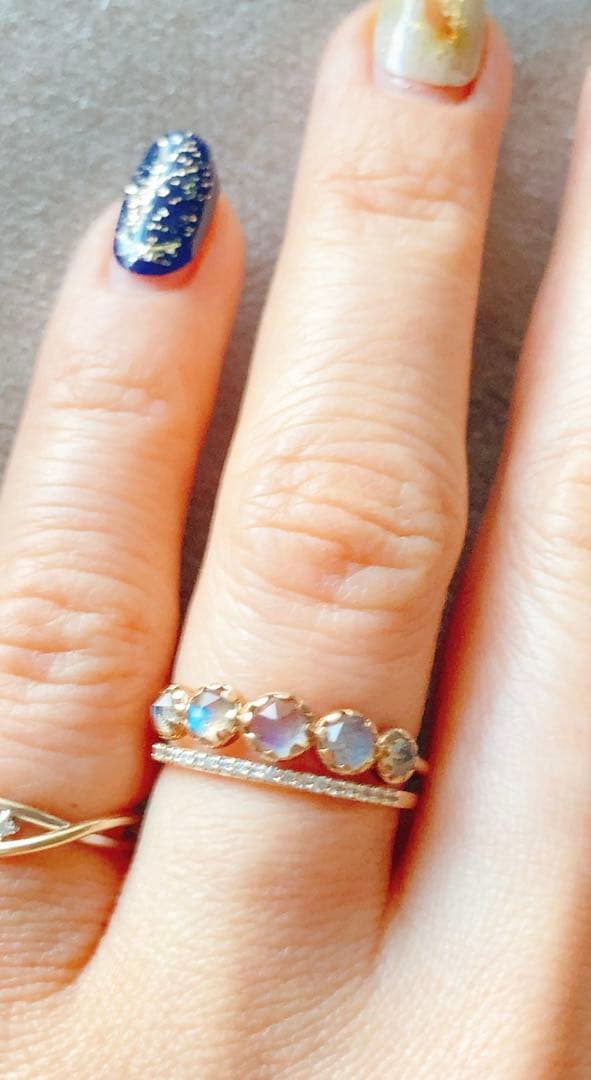 ageteアガット 11号 マルチ カラー ストーンK10 ゴールド リング