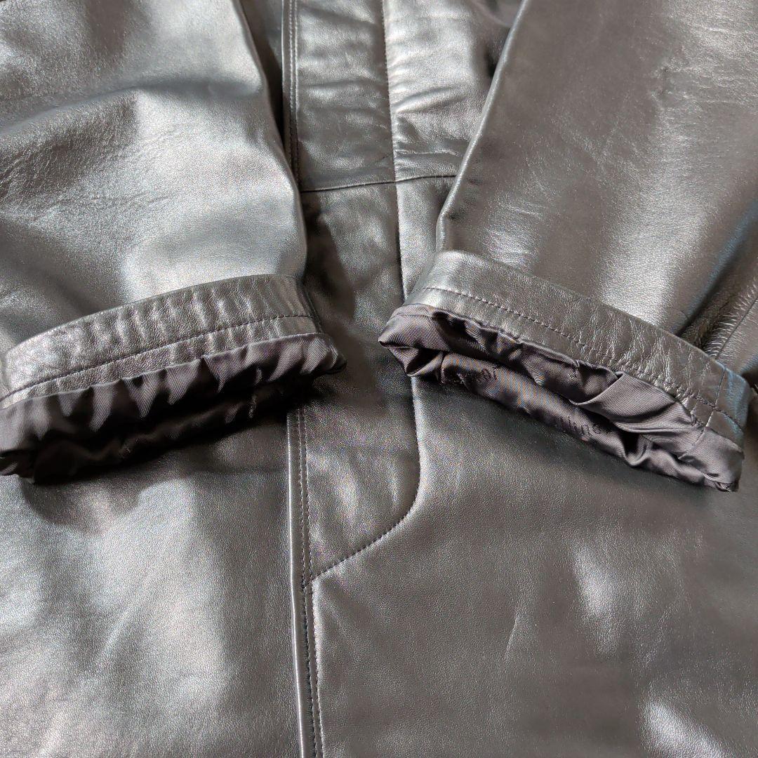 良品　LL　Wind Armor　ラムレザー　羊革　ロングコート　黒　トロトロ