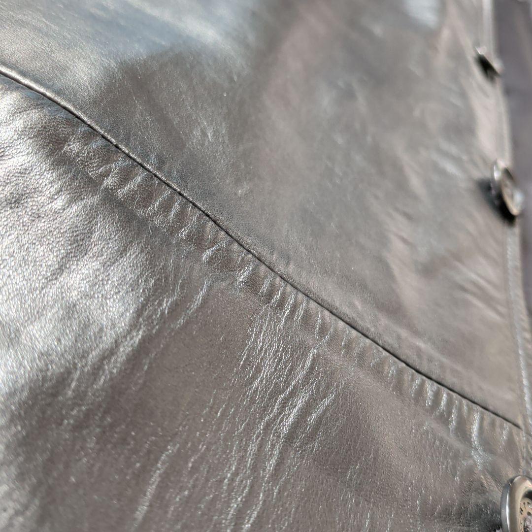 良品　LL　Wind Armor　ラムレザー　羊革　ロングコート　黒　トロトロ