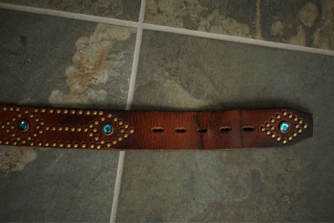 HTC エイチティーシー スタッズ レザー ストーン ベルト 34