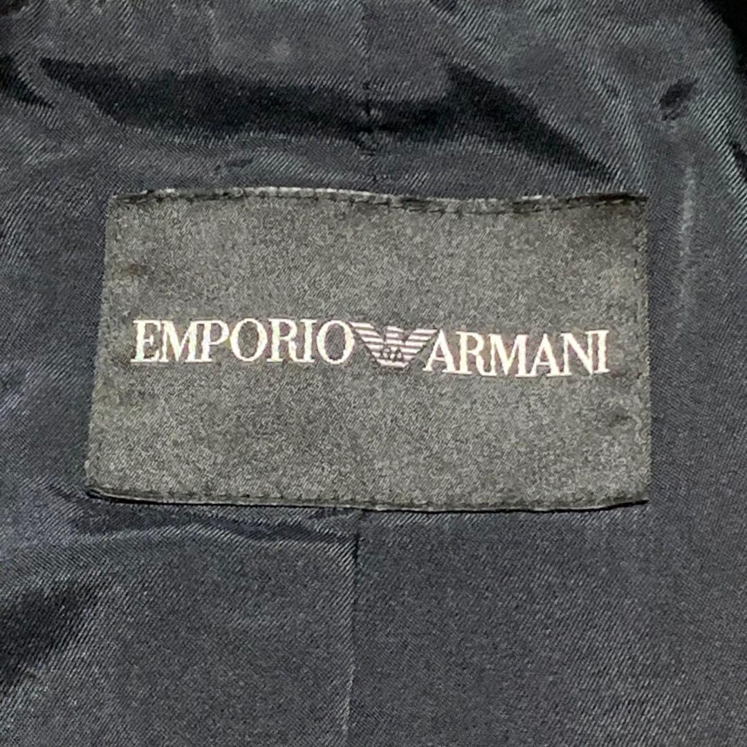 ARMANI エンポリオアルマーニ レザー ジャケット 羊革 ロゴプレート 50