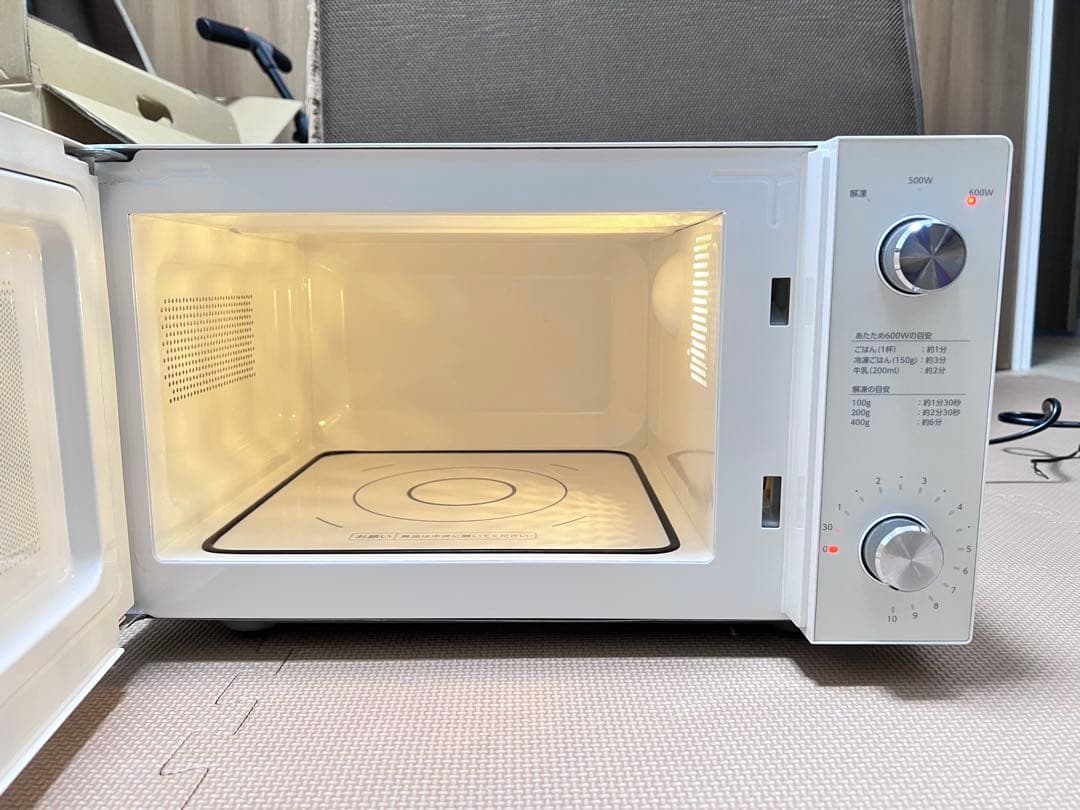 【美品】TWINBIRD 電子レンジ ホワイト フラット＆ダイヤル操作