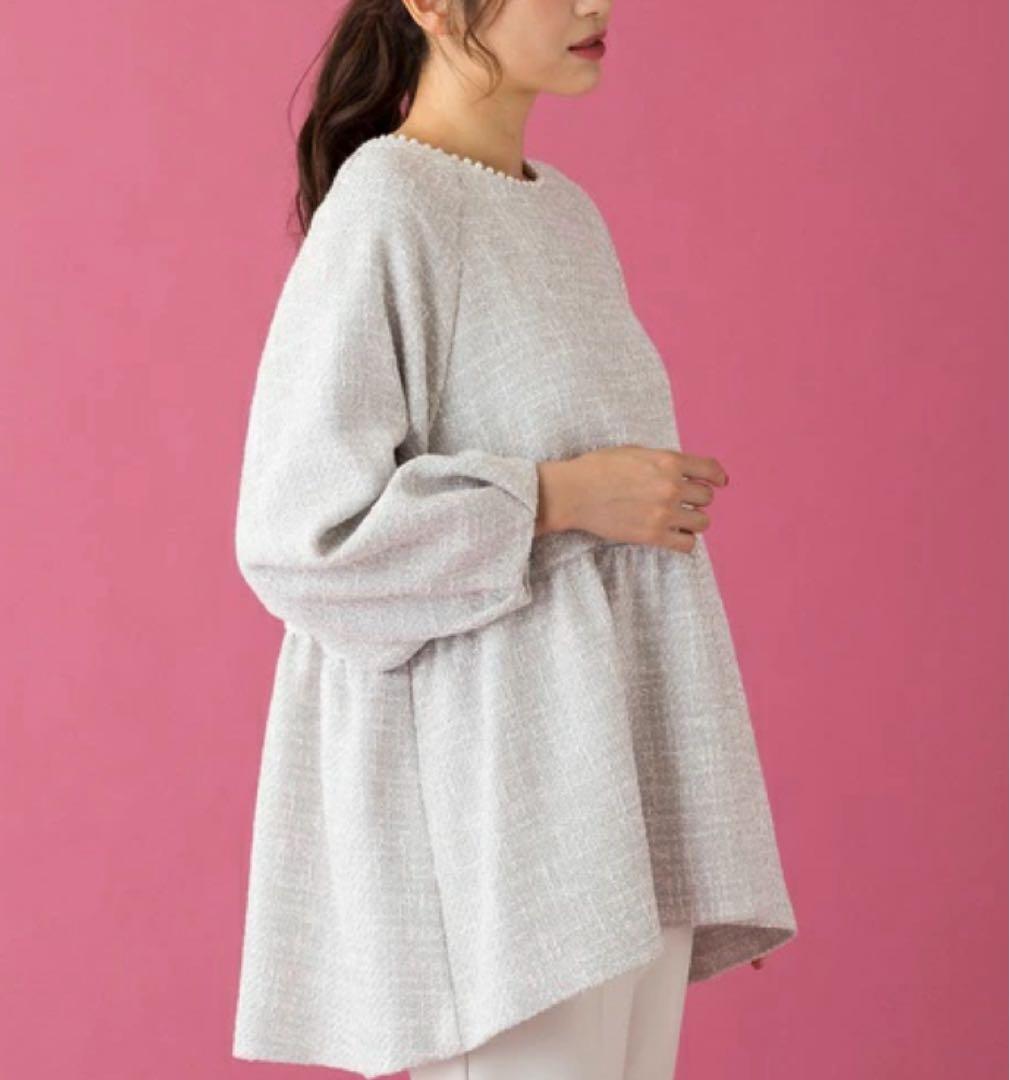 Rosa Tiara グレー パール付きトップス　新品　定価29,700円