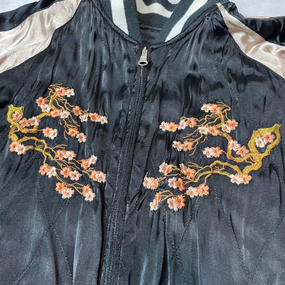 Yasuyuki Ishii スカジャン 龍 鷹 桜 リバーシブル ブラック L