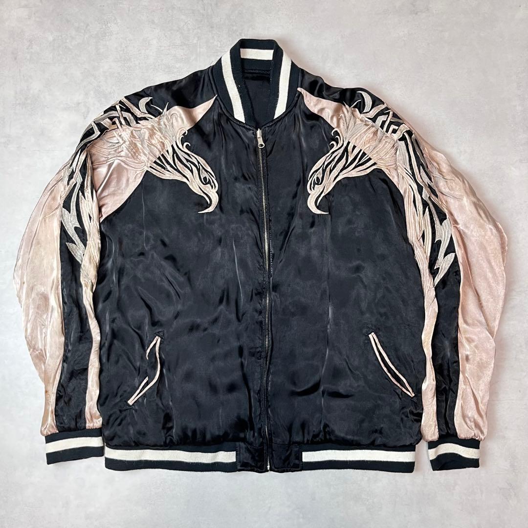 Yasuyuki Ishii スカジャン 龍 鷹 桜 リバーシブル ブラック L