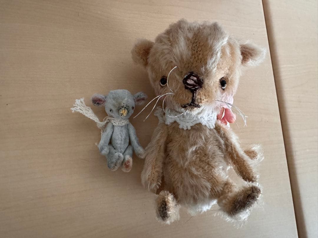 ハンドメイド作家hacodecoさん　猫ネコ&ネズミちゃんアンティークドール