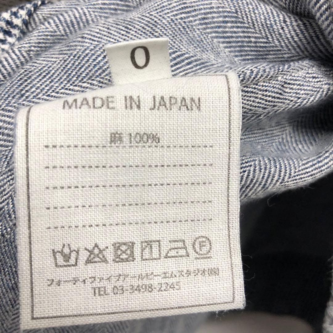 定価¥57,200 45Rリネンスキッパーシャツ ヘリンボーンツイード切り替え