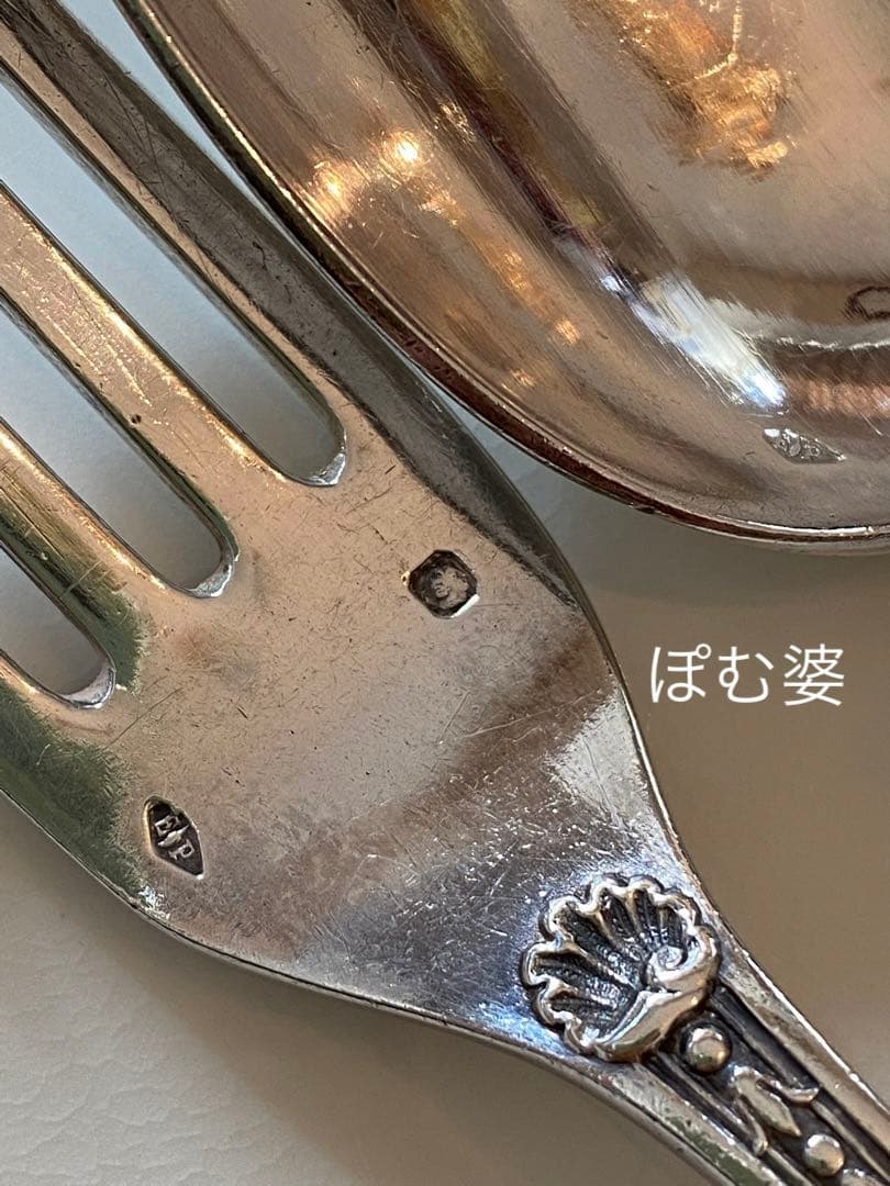 【ピュイフォルカ】純銀 スターリング／ディナー用３本セット ５組／ポンパドール