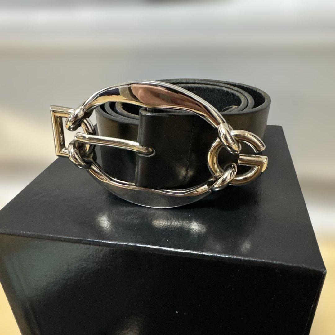 ドルチェ＆ガッバーナ ブラックレザーベルト 90サイズ