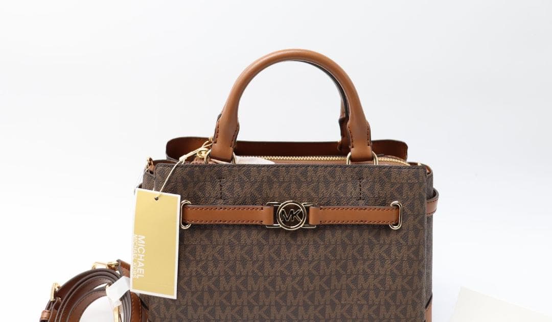 新品 マイケルコース REED ベルテッドバッグ - MKシグネチャー ブラウン