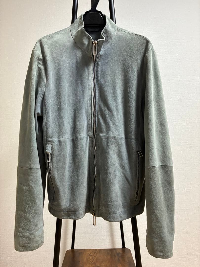EMPORIO ARMANI レザー スウェード ジャケット 46 やぎ革