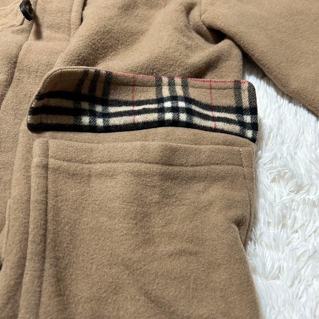 バーバリーズブルーレーベル ウール　ダッフルコート ノバチェック キャメル　38