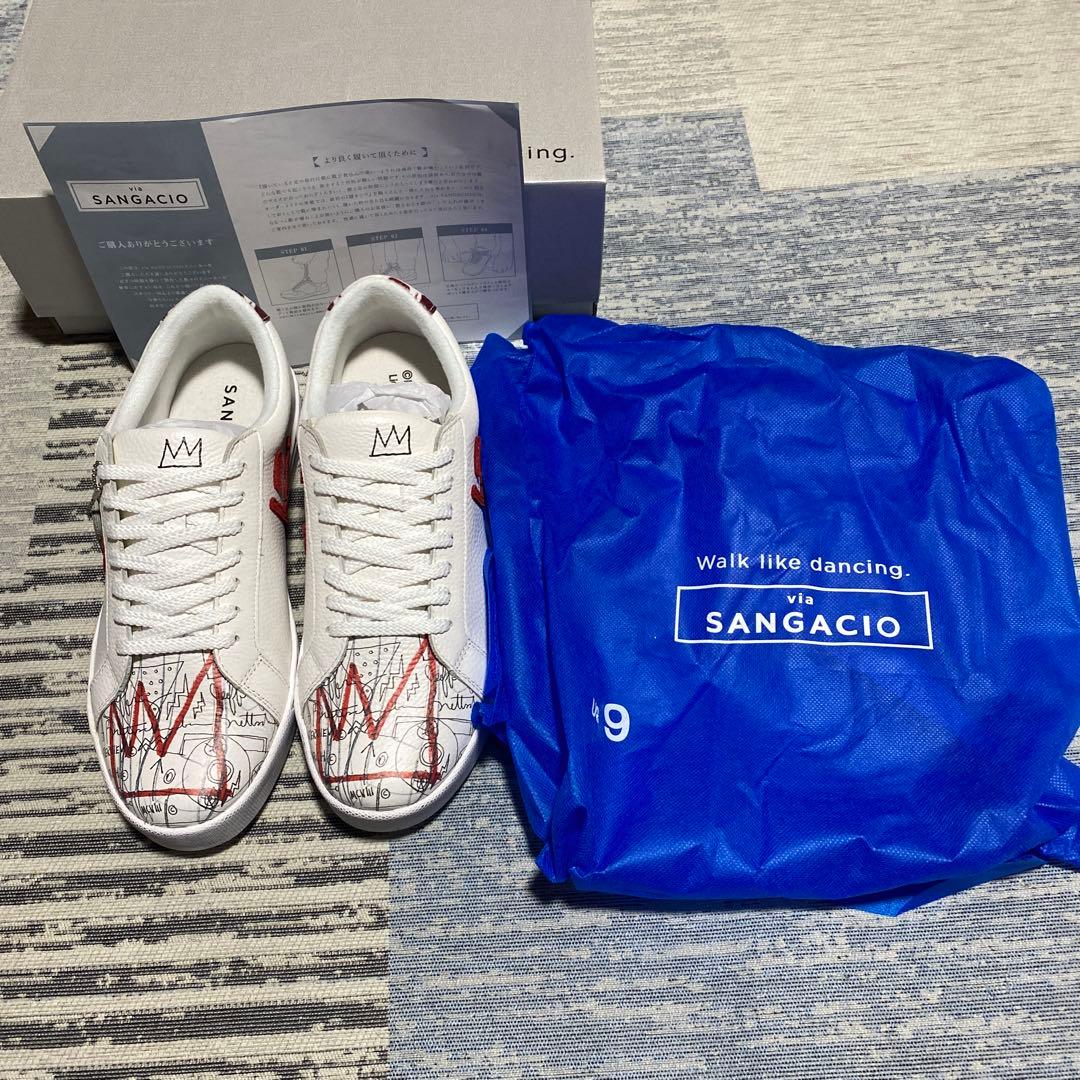 SANGACIO ホワイト/レッド にゅーず.バスキア限定スニーカー 新品