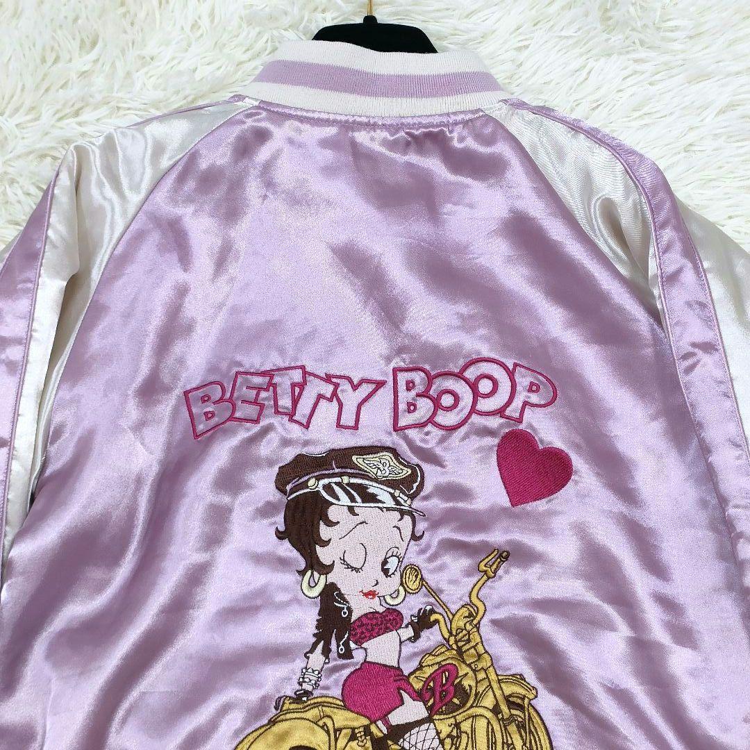 希少 ベティーブープ 刺繍 M スカジャン 別珍 ピンク バイク ベティちゃん