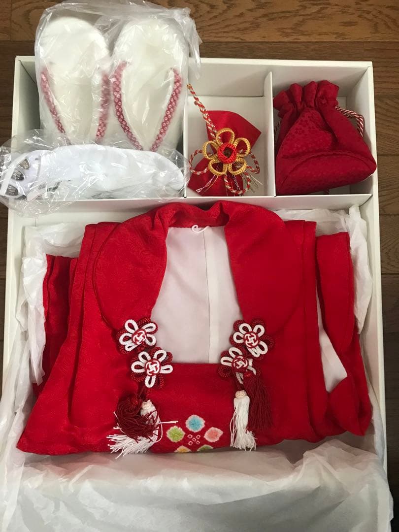 七五三衣装セット 赤ピンク系　3歳　高島屋