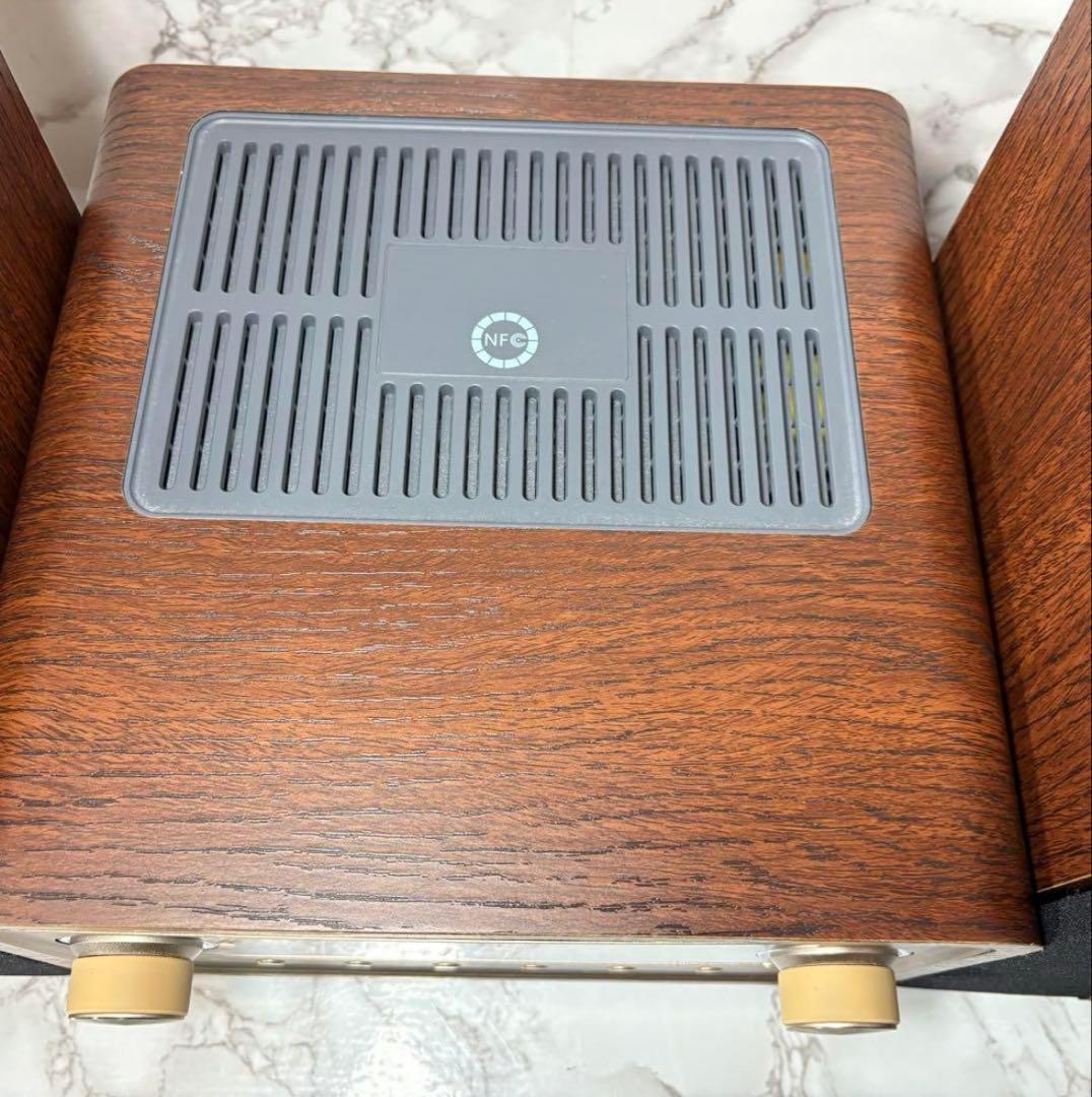 美品　SMC-300BT 真空管ハイブリッドアンプ搭載 ステレオ　木目　ブラウン