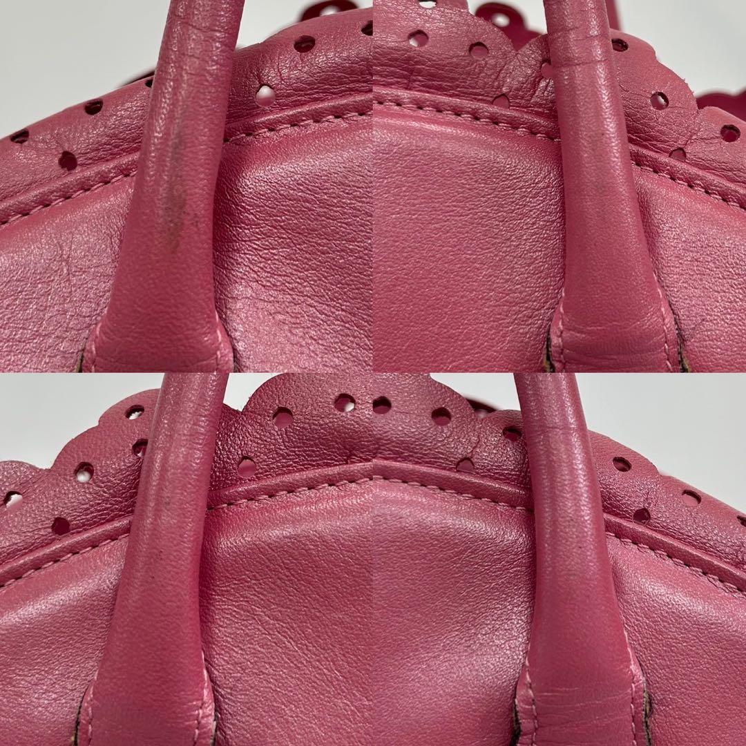 【美品】ヴィヴィアンウエストウッド トートバッグ フリル レザー オーブ ピンク