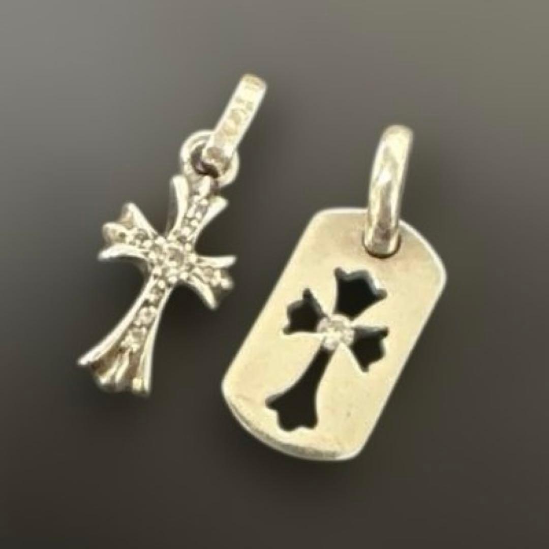 クロムハーツ ベビーファット　カットアウトクロス　天然ダイヤ　パヴェ