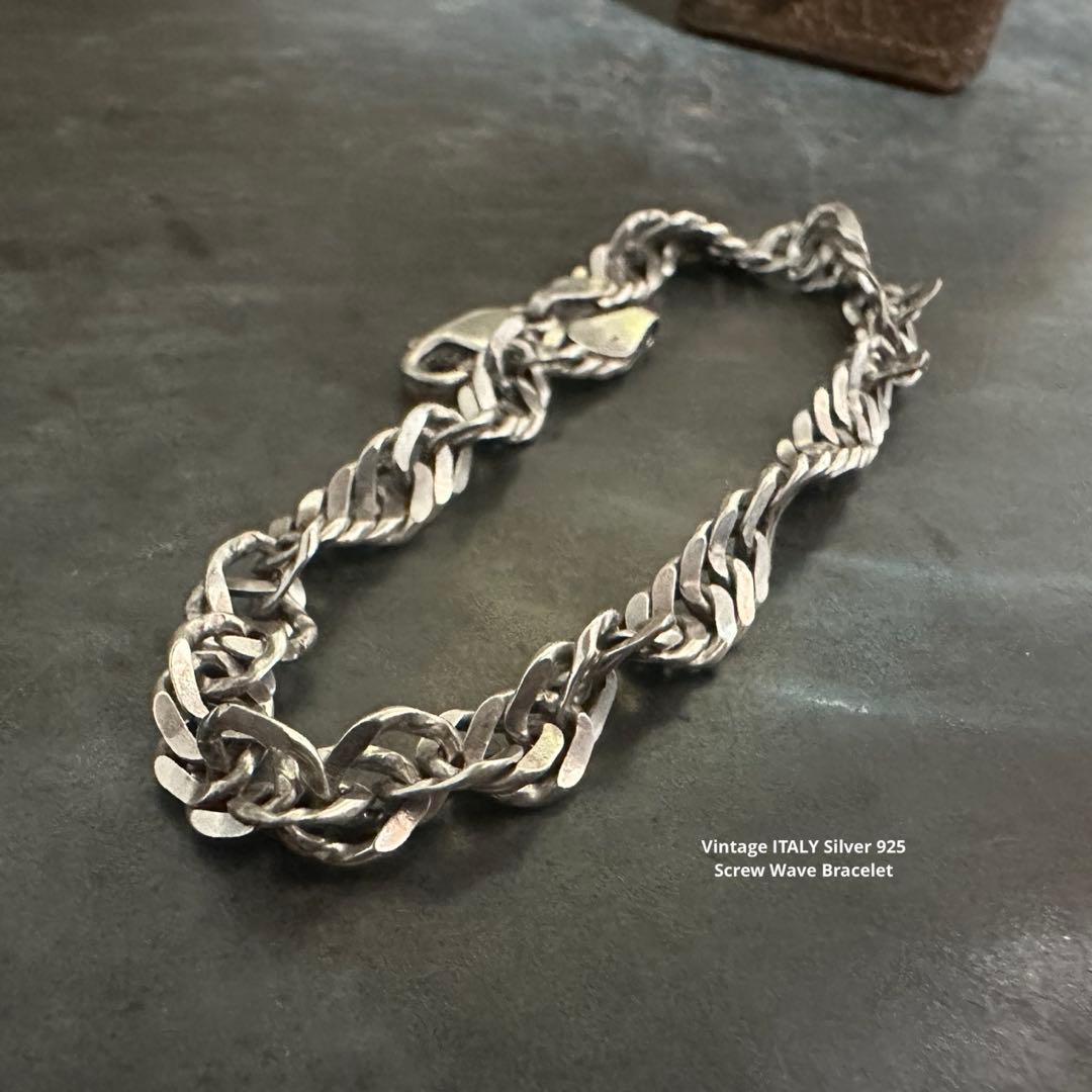 希少　ヴィンテージ　ブレスレット　アンティーク　イタリア　シルバー　925