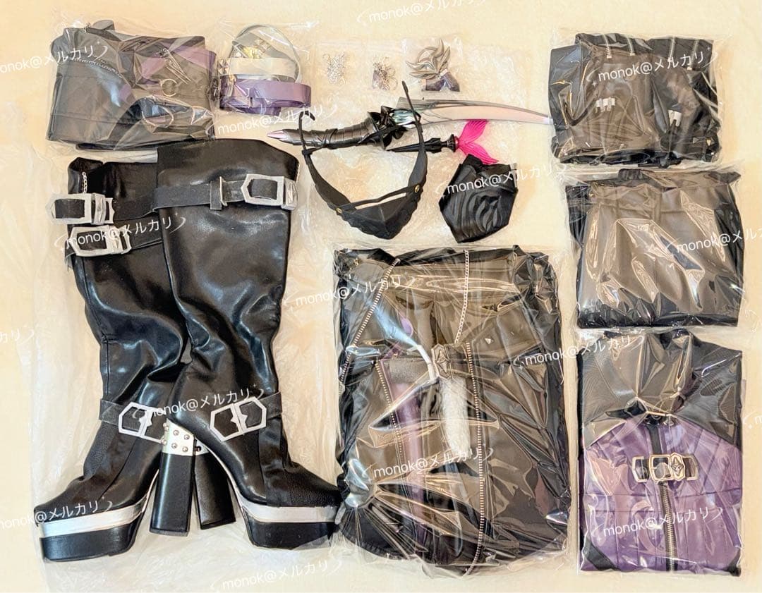 【靴、武器、作中アイテム付き】恋と深空 ホムラ コスプレ 衣装 ブーツ　潜行者