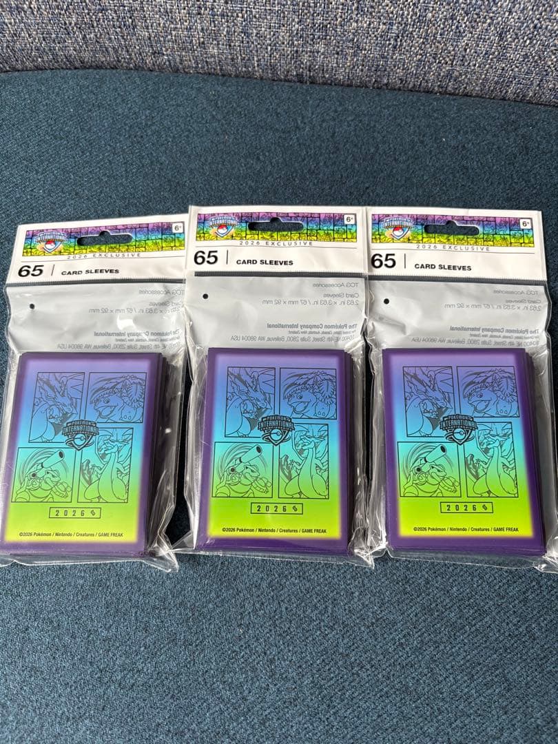 ポケモンカード EUIC2026限定スリーブ リザードン　カメックス　フシギバナ