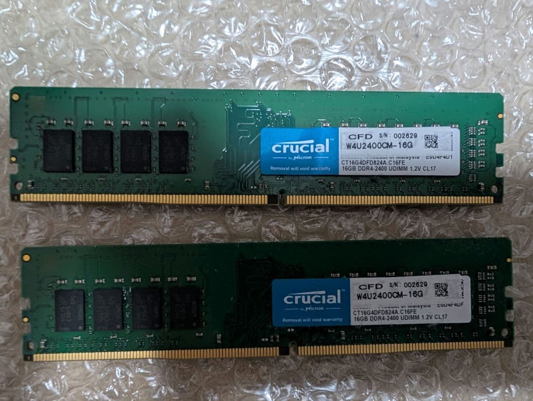 Crucial DDR4 2400mhz 16GB 2枚 32GB メモリー