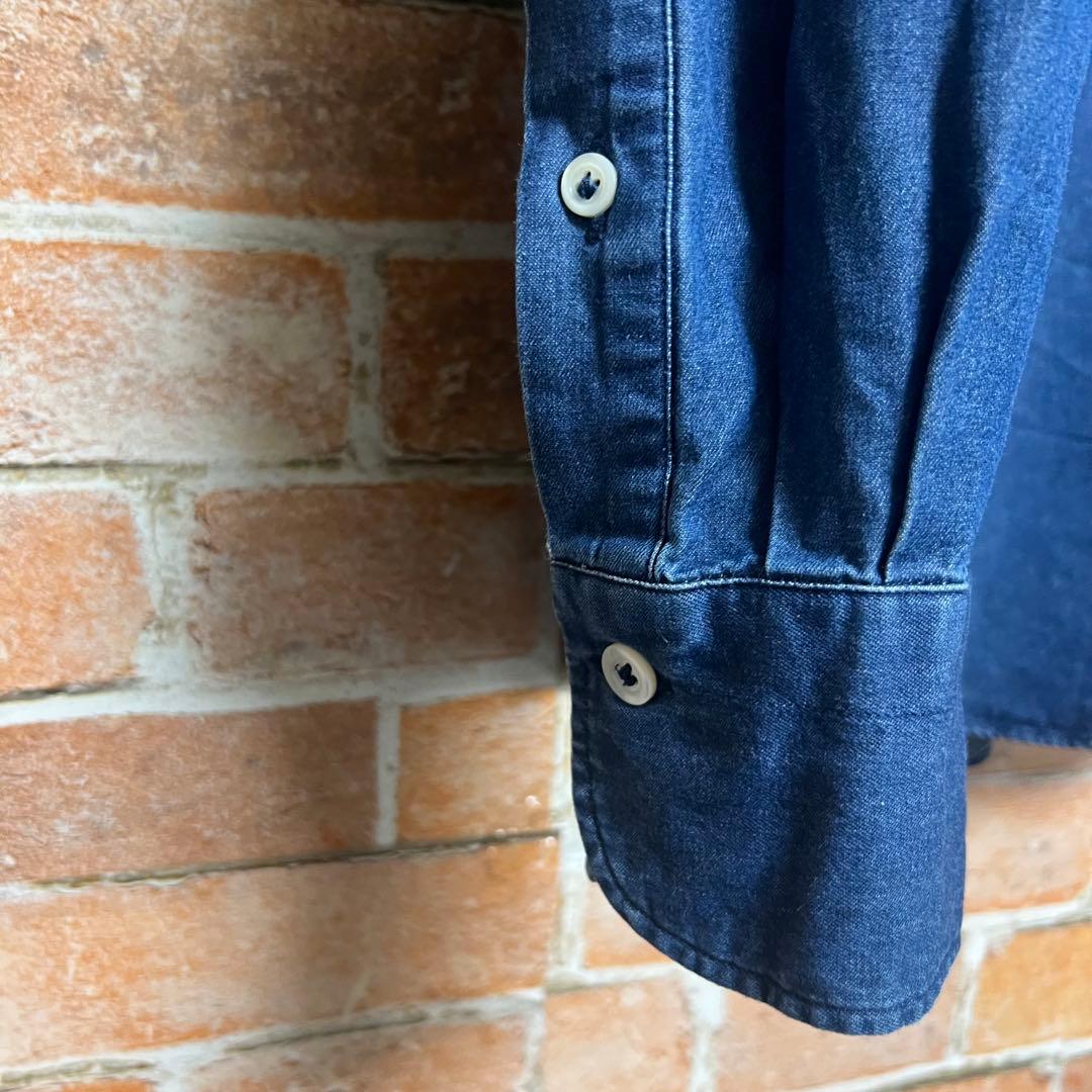 (未使用級)ジャンネット　インディゴシャンブレーシャツ　カッタウェイ　イタリア製