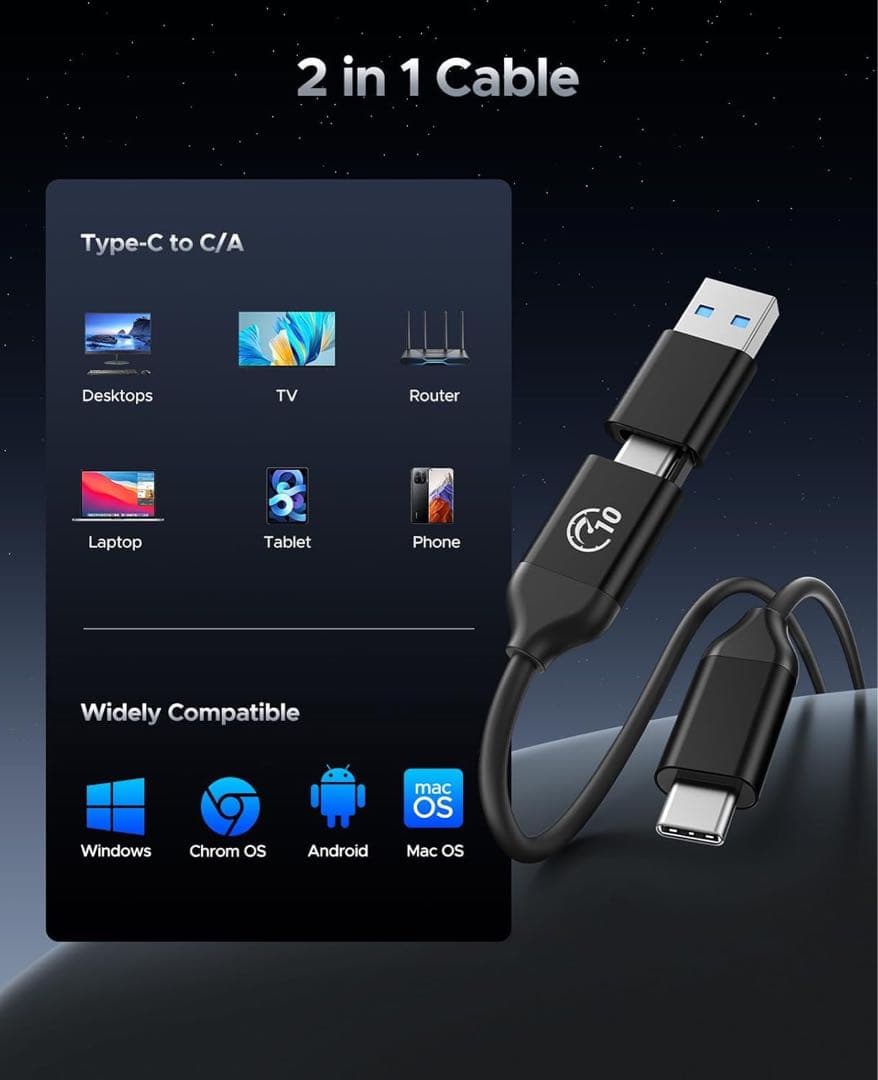 ORICO ポータブルSSD USB-C 5.2インチ2TB