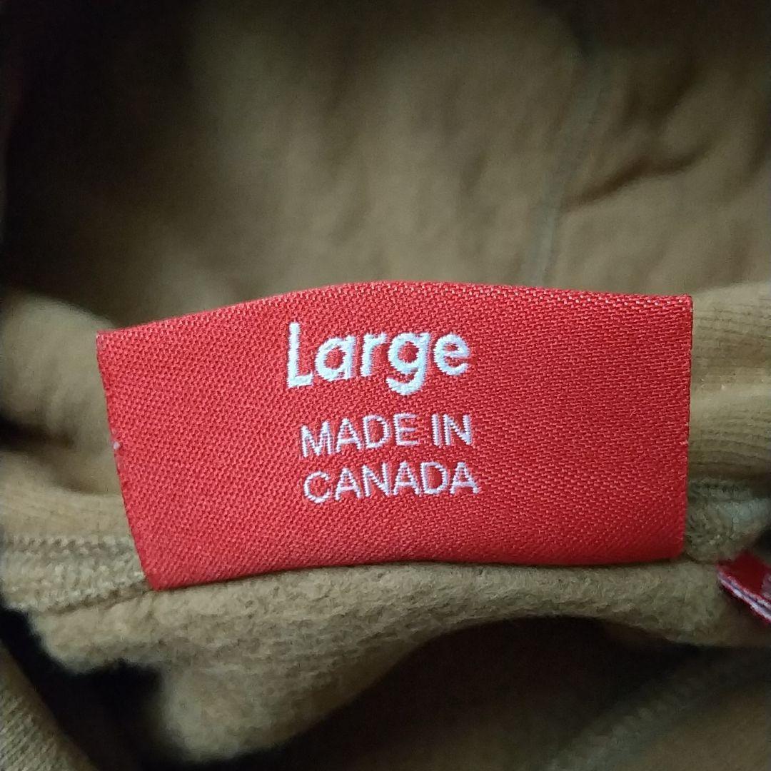 人気☆シュプリーム パイルロゴ センターロゴ パーカー ブラウン×ベージュ