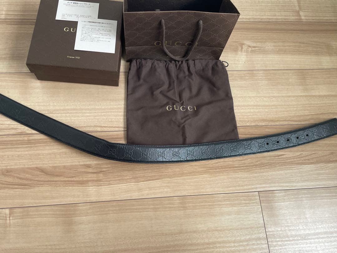 GUCCI ブラック ベルト ダブルGロゴ
