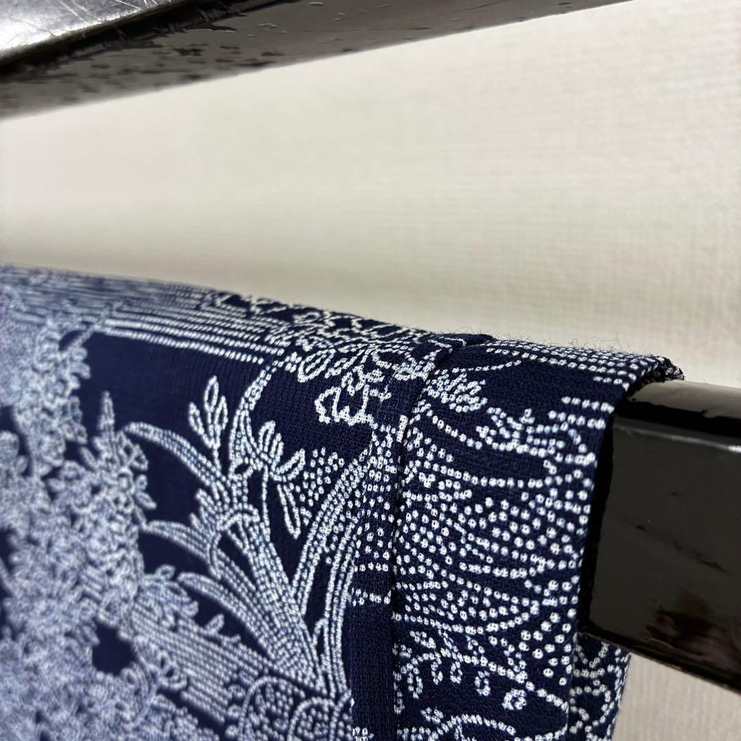 着物 裄68 浴衣 両面染め 注染 藍染め 型染め U-7328