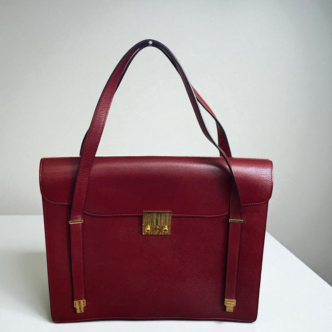 希少 美品級✨モラビト MORABITOビジネスバッグ 鍵付きバーガンディレザー