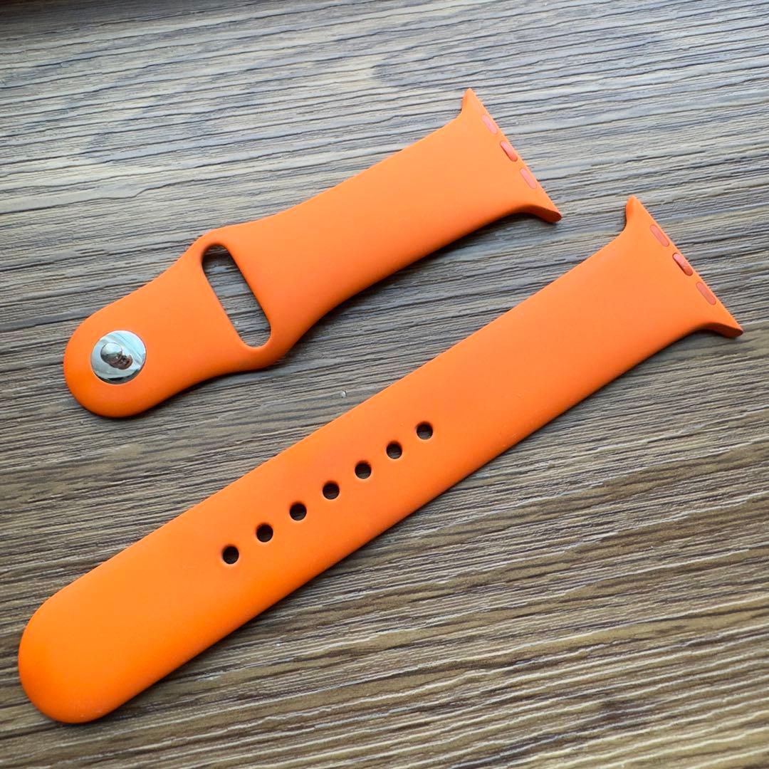 2692 Apple Watch エルメス　オレンジ　ラバー　スポーツバンド