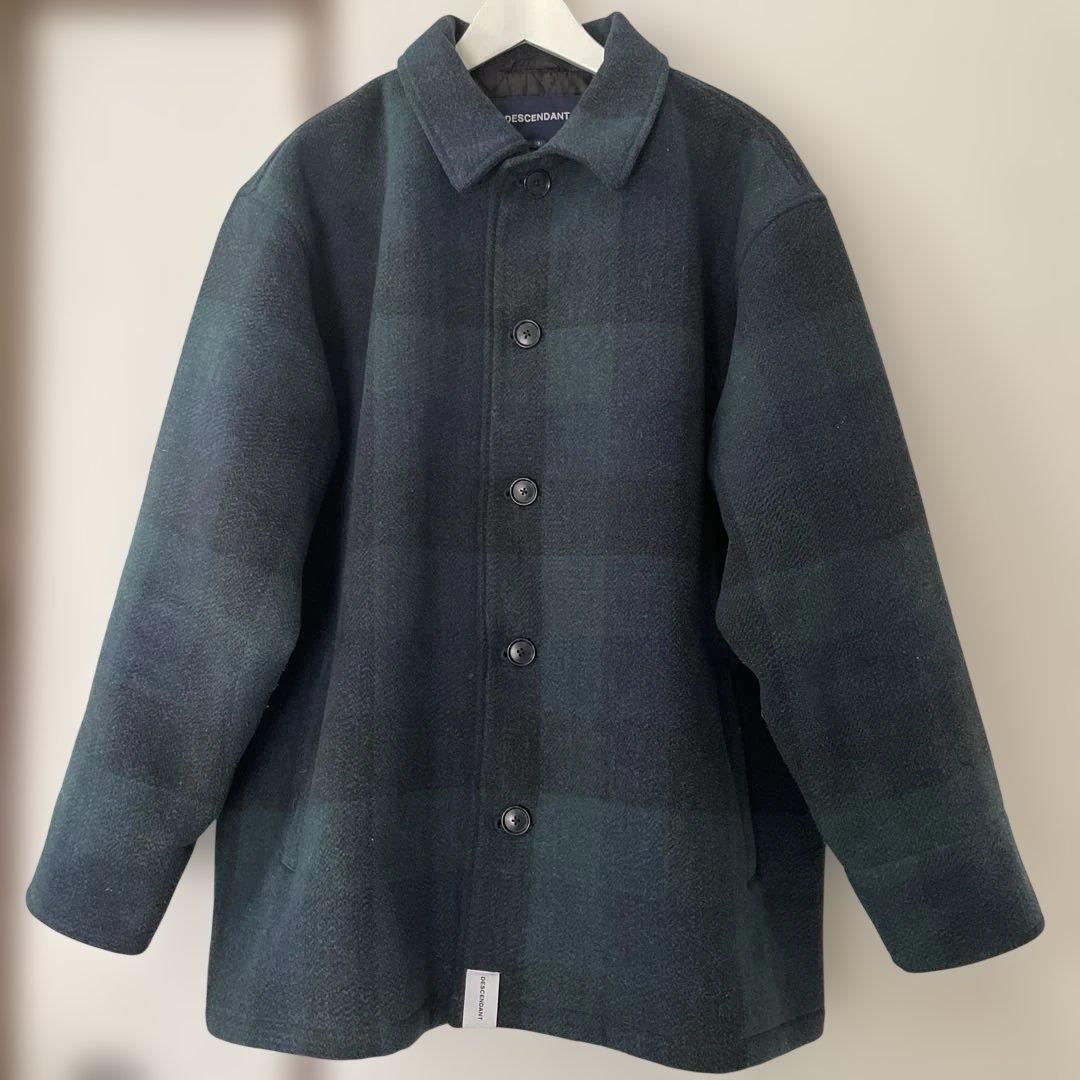 DESCENDANT ダークグリーン チェックジャケット