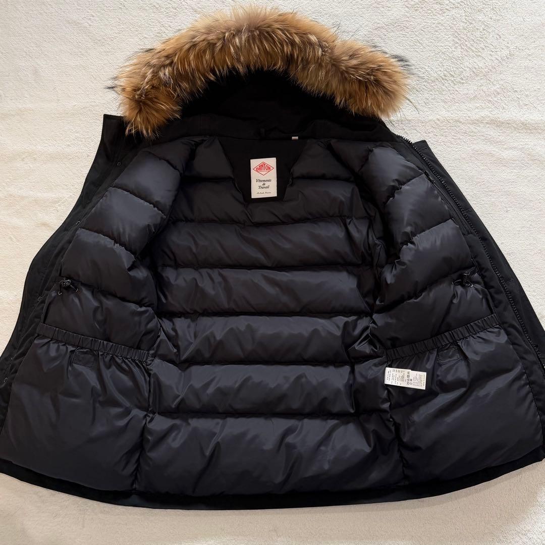 DANTON ダウンジャケット　タッサー　ラクーンファー　大きいサイズ　XL
