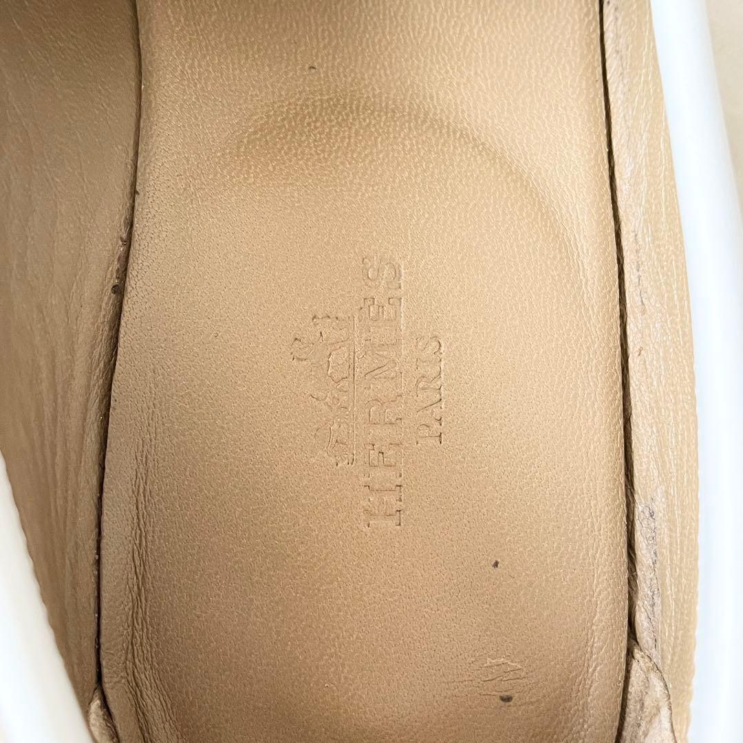 HERMES エルメス　モカシン　ロワイヤル　36.5 23.5cm ホワイト