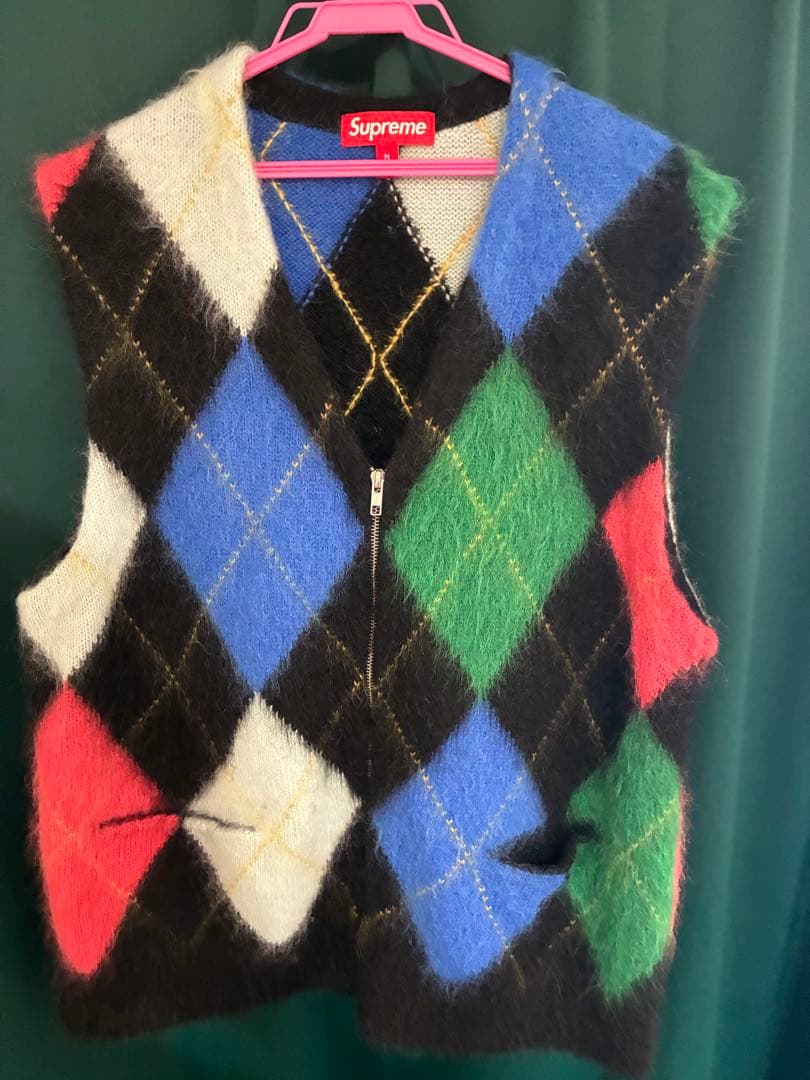 トップス Supreme Brushed Argyle Zip Up Vest