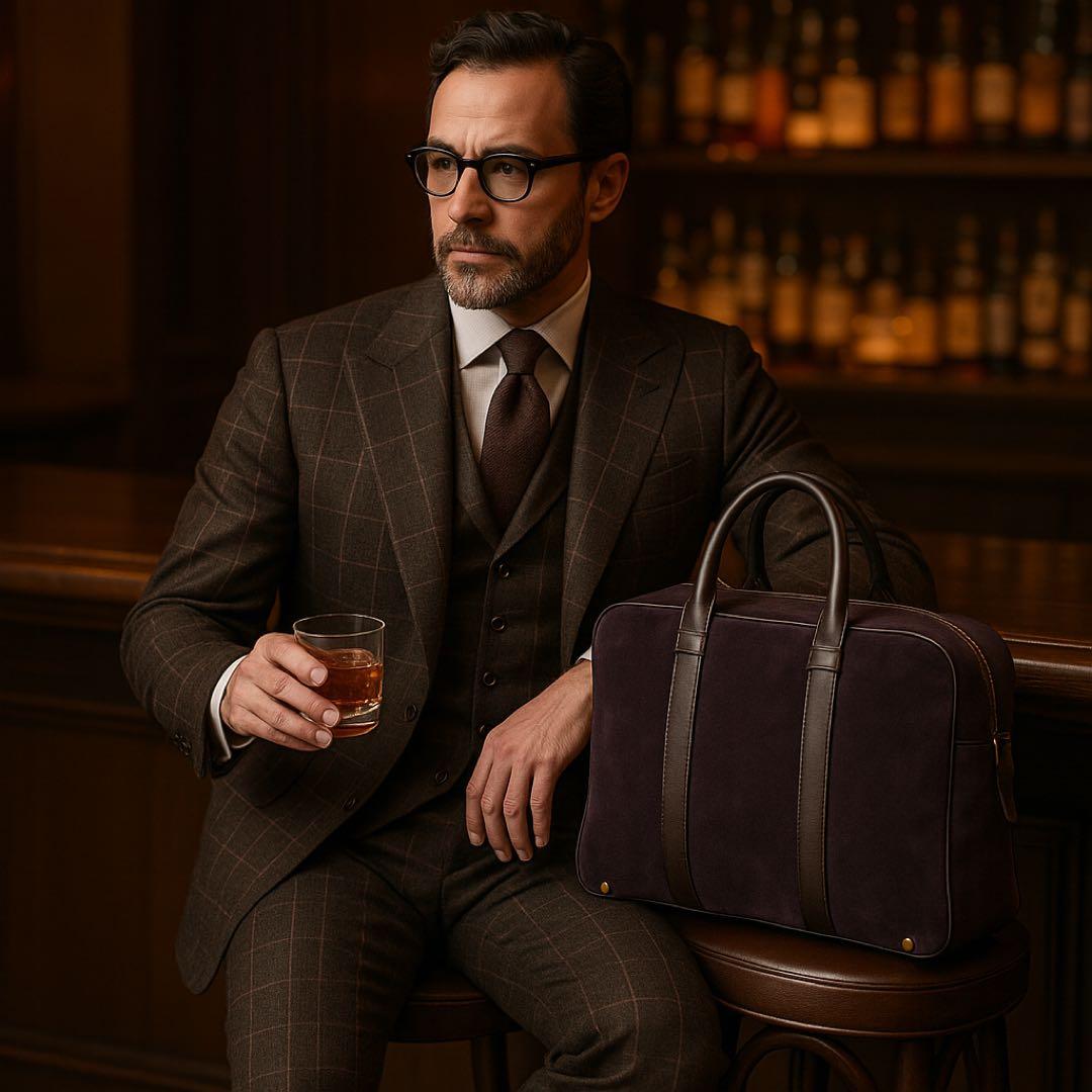 TOM FORDバックリービジネスバッグ ビッグジップ　スエード Berluti