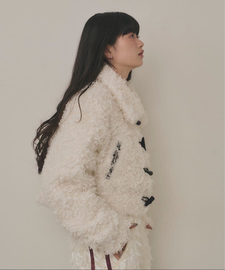 VIOLETTA ボアショートコート ホワイト Mサイズ