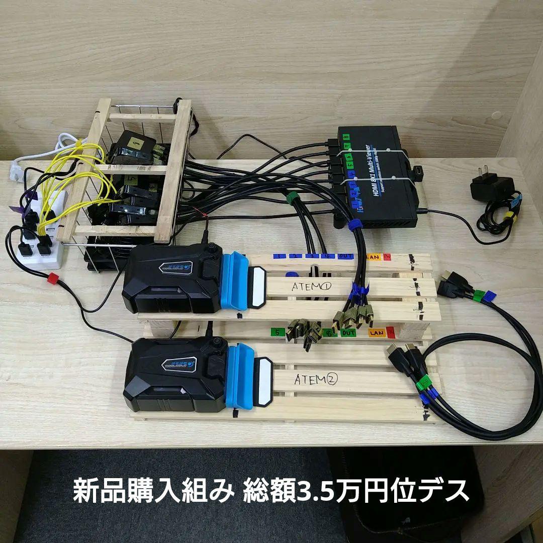 ATEM miniなどカスケード ＋分岐 8in1 別 モニター 死活確認