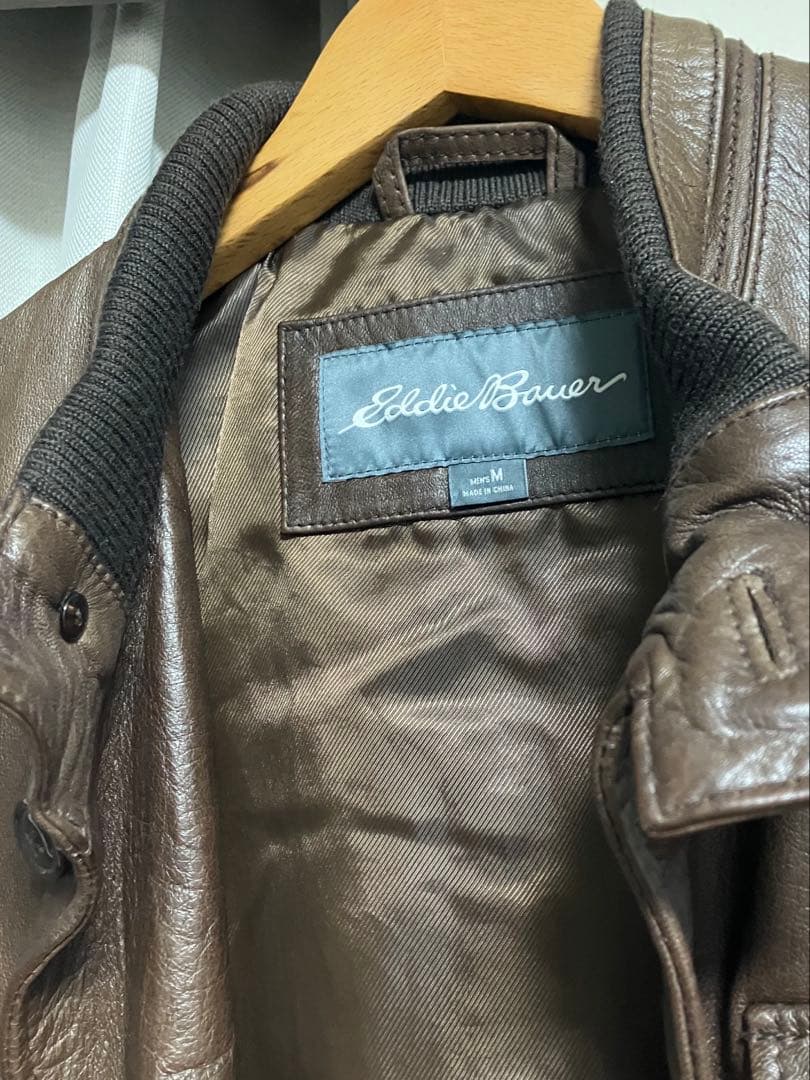 Eddie Bauer エディーバウアーラムレザー ジャケット茶