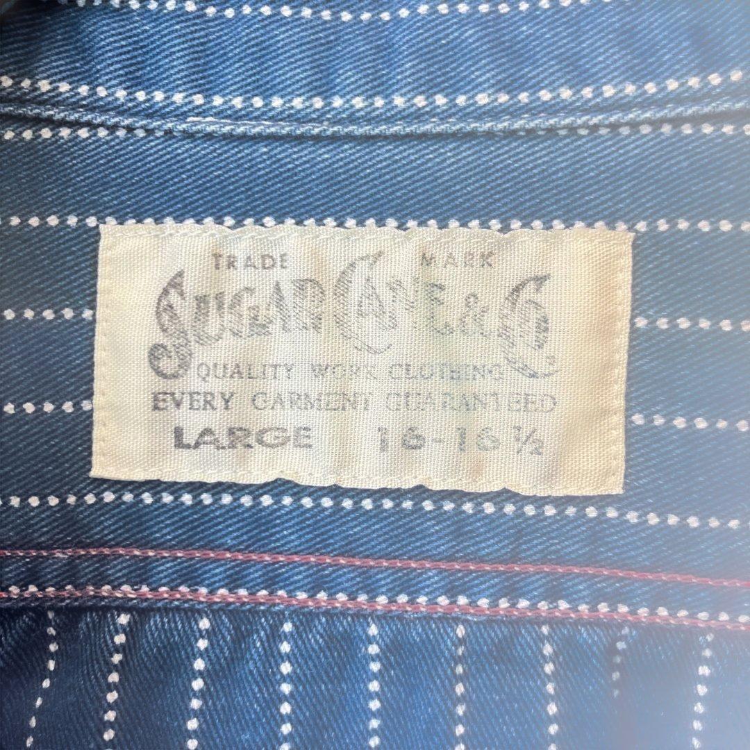 シュガーケーン ウォバッシュストライプワークシャツL