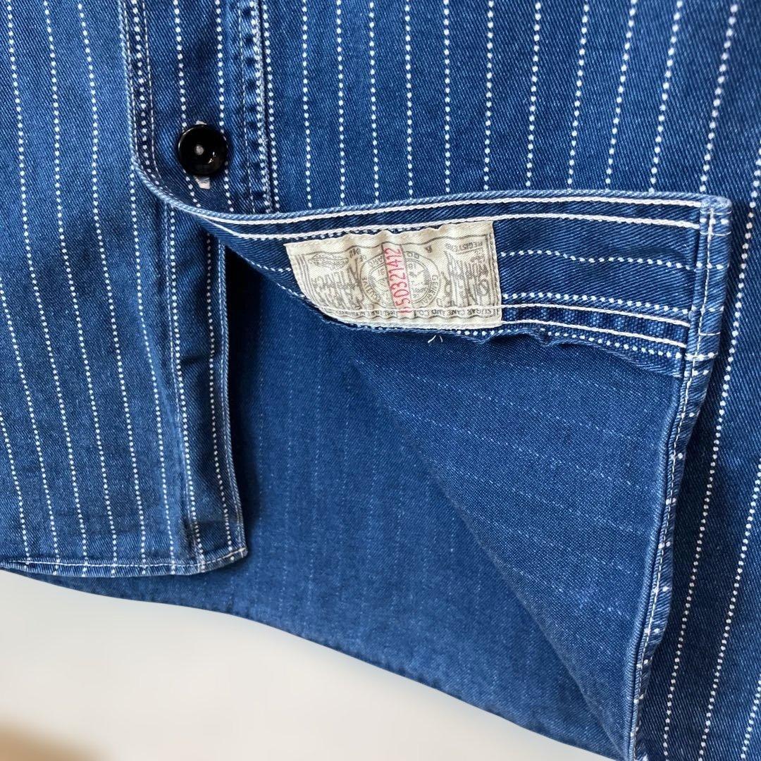 シュガーケーン ウォバッシュストライプワークシャツL