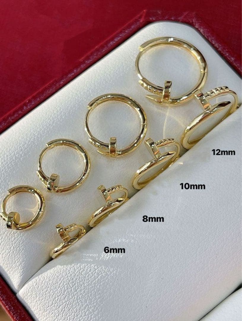 mamy 片耳 K18YG 12mm釘モチーフ　フープピアス(ダイヤなし)