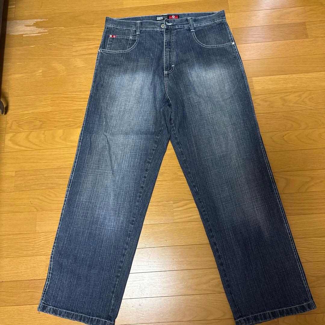 SOUTH POLE ダークブルー ワイドレッグデニム　38