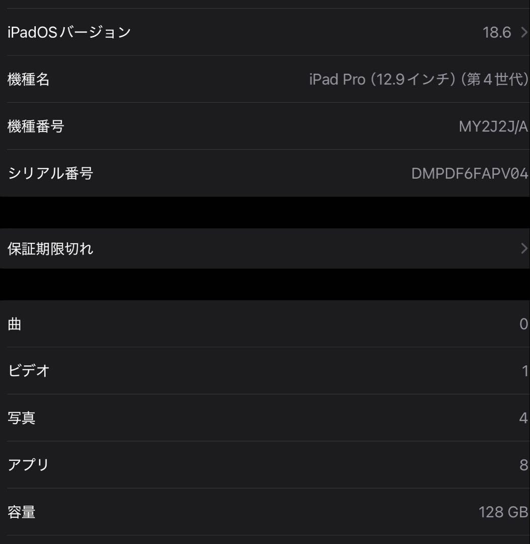 iPad Pro 第４世代 12.9インチ 128GB