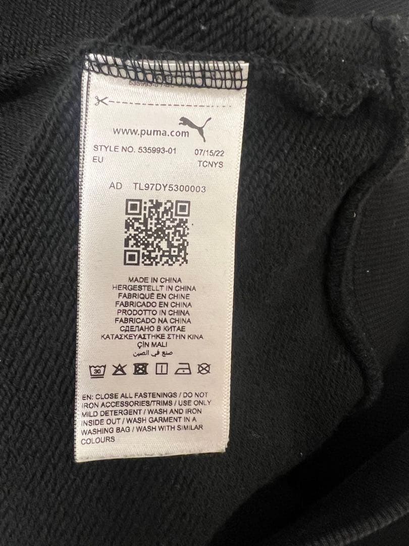 ami プーマコラボハーフジップ ブラック スウェット XL